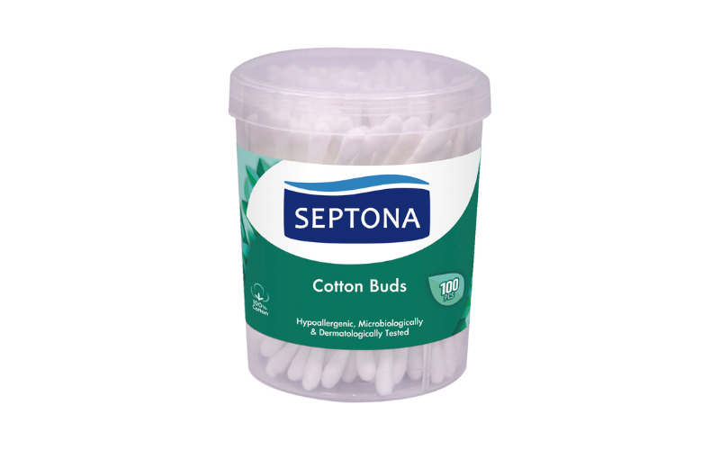 SEPTONA COTTON BUDS 100 BIO-DEGRADABLE ROUND DRUM