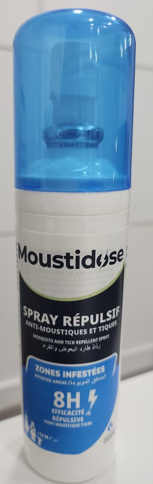 GILBERT MOUSTIDOSE REPELLENT SPRAY +12M (8H)100ML(infested area)