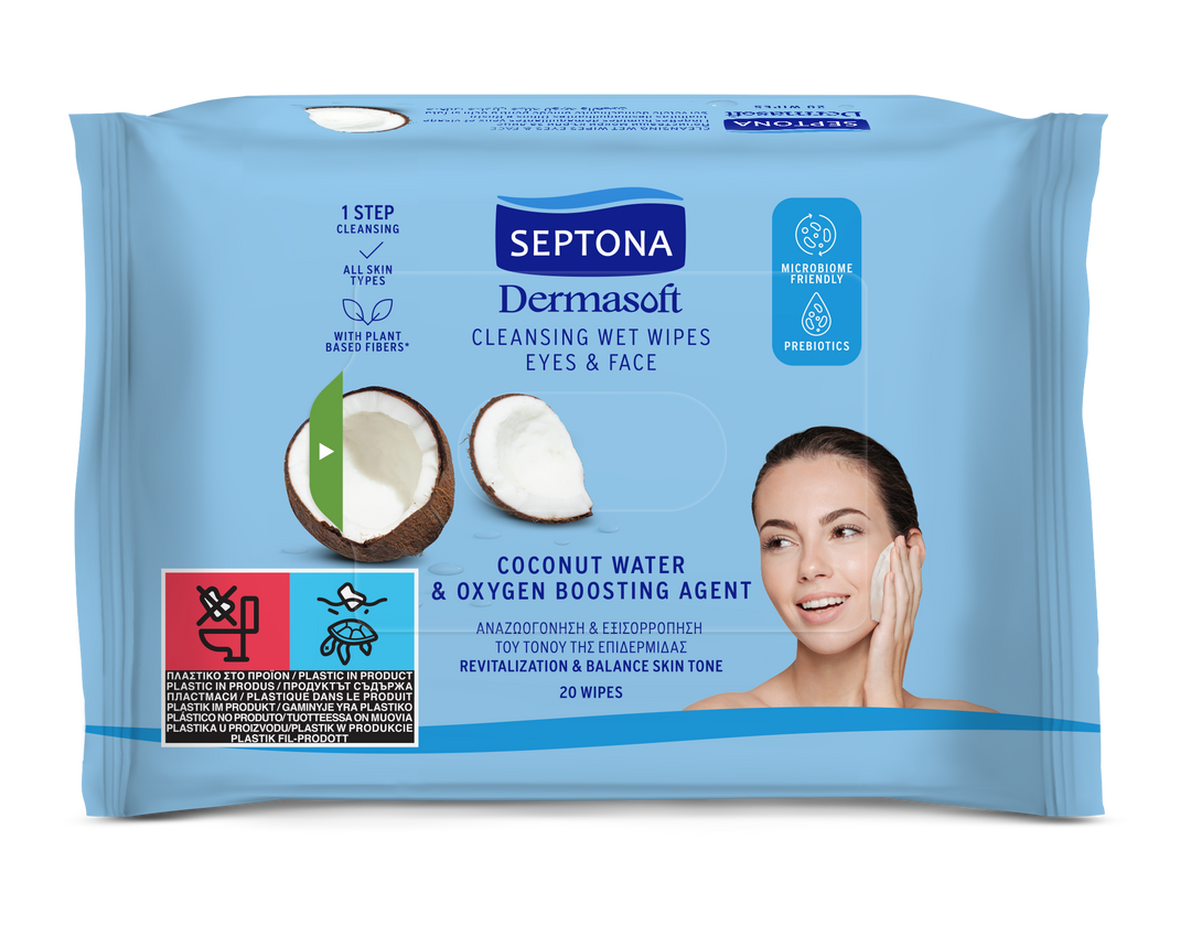 Septona Cosmetic Wipes Coconut Water 20'S